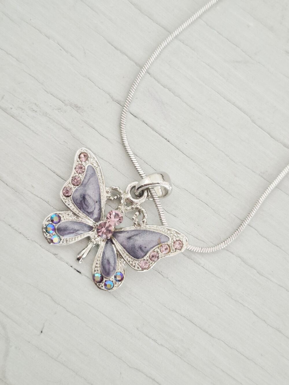 Silver-tone Butterfly Necklace